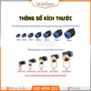 Co nối ống khí nén ren ngoài PL 10 cut-noi-nhanh-ong-hoi-ren-ngoai-PL-xanh