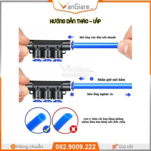 Nối khí nén 5 ngã PK 14 dau noi hoi nhanh 5 nga PK xanh