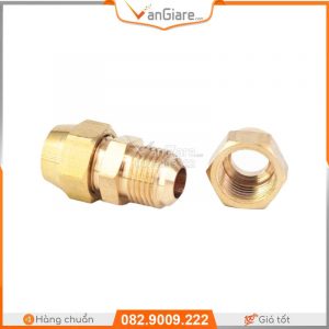 Nối thẳng 2 đầu côn lồi ống đồng 12 flare-fitting-union-brass