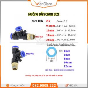 Nối chữ T ren ngoài PD 14 huong dan chon size noi nhanh khi nen PD xanh