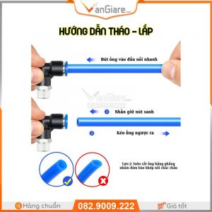 Co nối ống khí nén ren ngoài PL 16 noi nhanh ong khi nen ren ngoai PL xanh