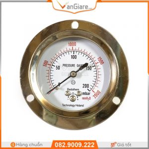 Đồng hồ áp suất mbar ngang - Badotherm 13 pressure-gauge-mbar-back-mount-badotherm
